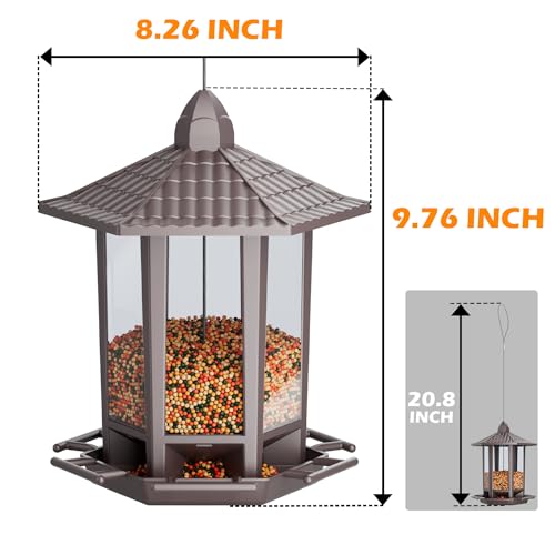 2 Pack Bird Feeders for Outdoor (Brown / 2 PACK)