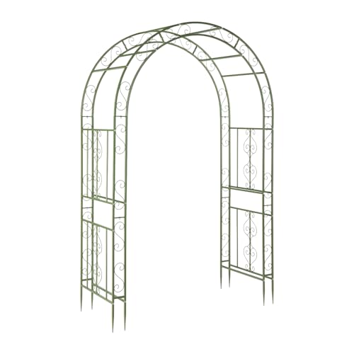 Garden Arbor Double Layer Arch Archway for Wedding Ceremony Party (Olive Green / 7 FT)