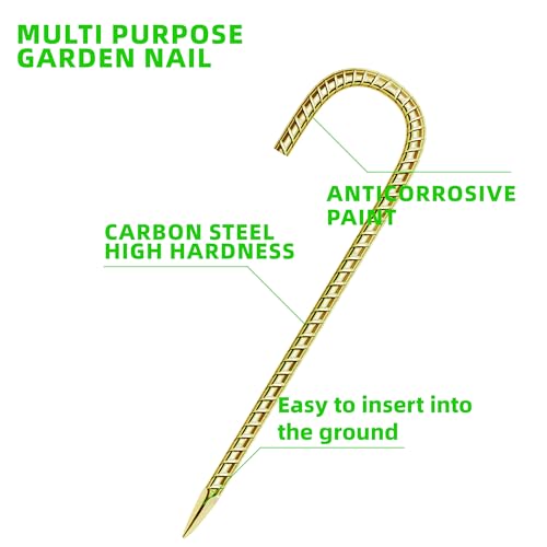 40 Pack 12 Inch Rebar Stakes Anti (J-12'' 6mm 40pcs GD)