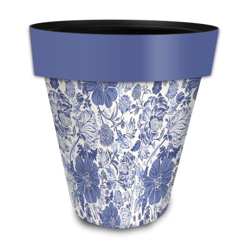 Everyday Planter 14" x 15" x 15" Blue and White Floral Large Planter (B W Floral / Large)