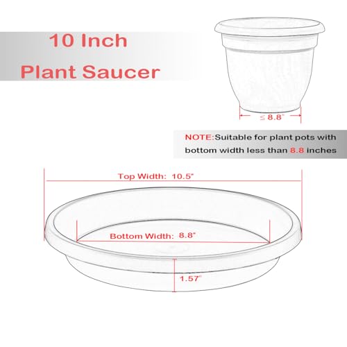 Plant Saucer 10 Inch Plastic Round 5 Pack Heavy Duty Drip Trays for Indoor Outdoor Pots (10" (5 Pack) / Dark_blue)