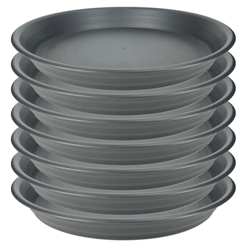 7Pcs Plant Saucer Tray (6in（7pcs） / Dark Gray)