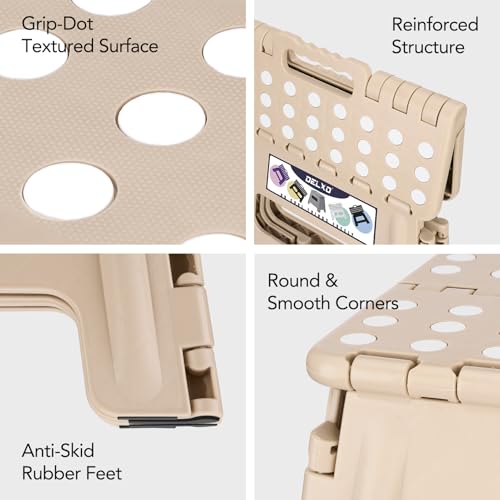 Folding Step Stool 13 Inch (Khaki / 13 Inch)