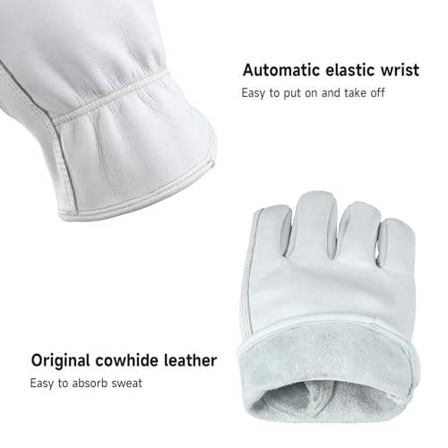 Leather Work Gloves for Men (Light Cyan(3 Pairs) / X-Large)