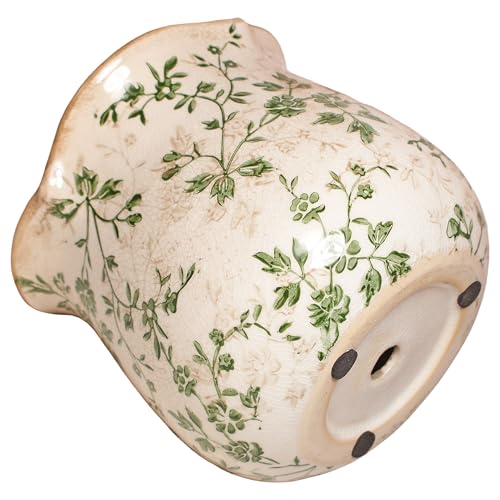 Vintage Ceramic 6.11'' Plant Pots (Sage Beige)