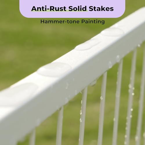 Garden Fence with Gate 50 in (50 in(H) x 20.5 ft(L) 7 Panels +1 Gate / White)