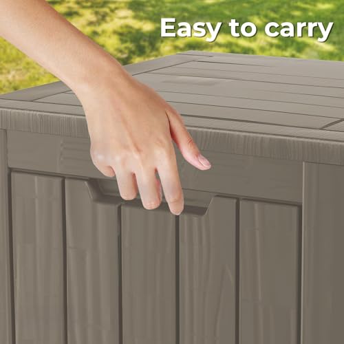 35 Gallon Small Waterproof Outdoor Storage Box (Coffee / 35 GAL)
