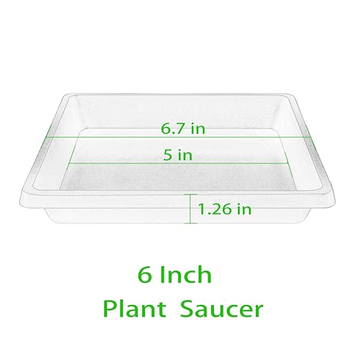 Square Plant Saucer 6 Inch 4 Pack 8 10 12 14 16 18 20 inch Plant Drip Trays (6"(4Pack) / Terra Cotta)