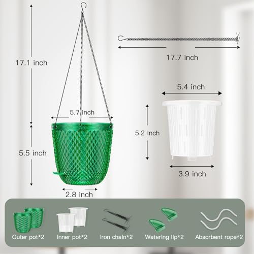 Hanging Planters for Indoor Plants (Emerald / 5.7in)