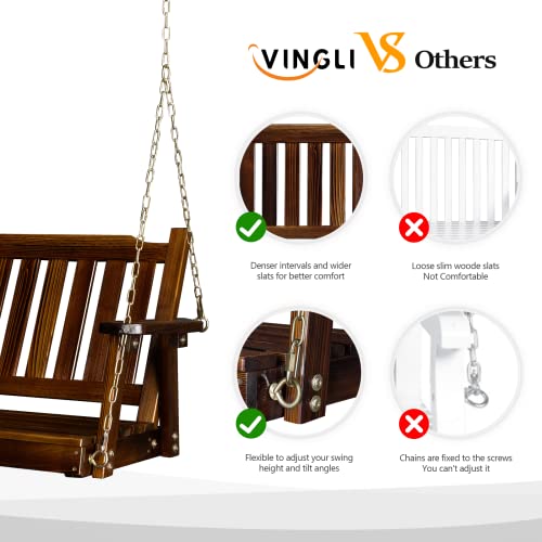 Upgraded 4 FT Wooden Porch Swing