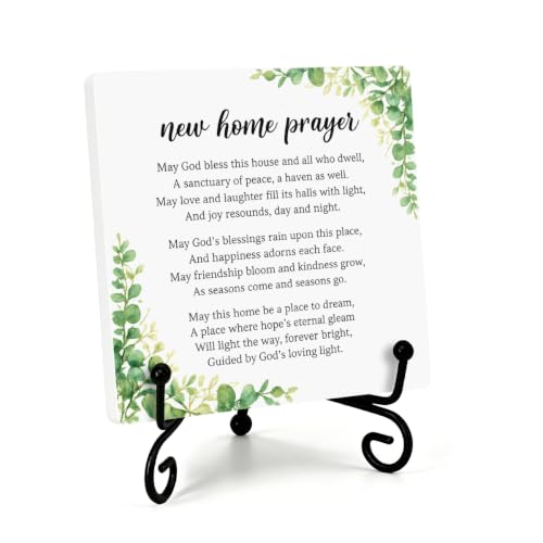 Christian Gifts Prayer Plaque for Home Book Shelf Table Decor 6.3x6.3 In 03 (Multicolor 1728 / Wooden sign with iron frame（6.3 x 6.3 inches）)