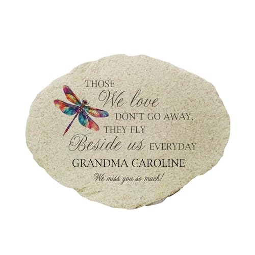 Personalized Dragonfly Memorial Small Flat Garden Stone (Dragonfly / Small)