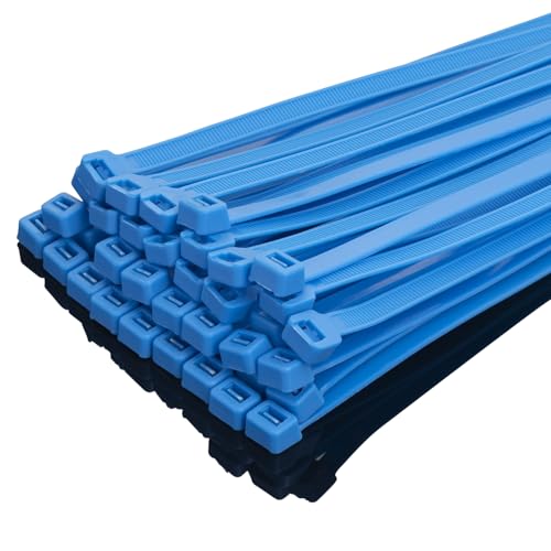 8 Inch Blue Zip Ties Heavy Duty 100 Pack (100 Count)