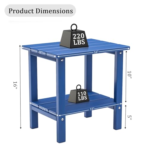Double Layer Outdoor Side Tables (Dark Blue)