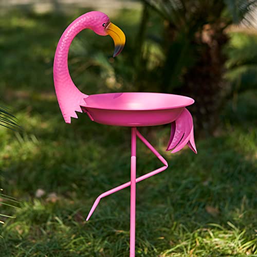 39.4" H Flamingo Bird Baths for Outdoor (Pink)