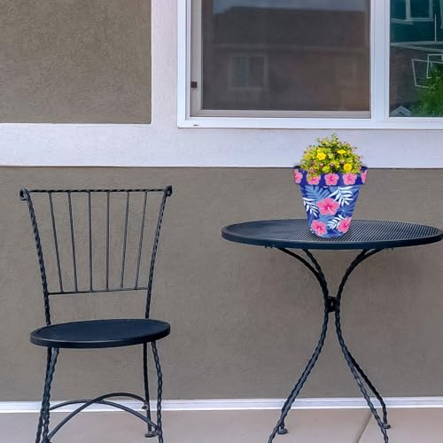 Spring Planter 8.5" x 8.5" x 8.5" Pink and Blue Tropical Small for Spring Planter (Pb Tropical / Small)