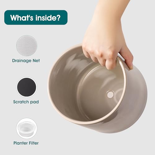 6"+8"+10" Ceramic Pot for Plants (Gray / 6+8+10 Inch)