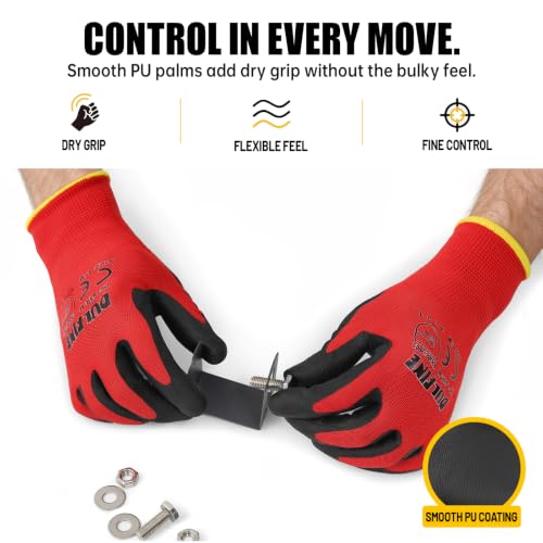 Safety Work Gloves for Men 60 Pairs (Red / X-Large)