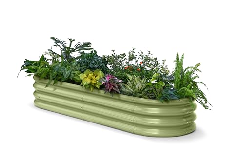 Galvanized Raised Garden Bed 6x2x1 ft (Green / 6x2x1ft)