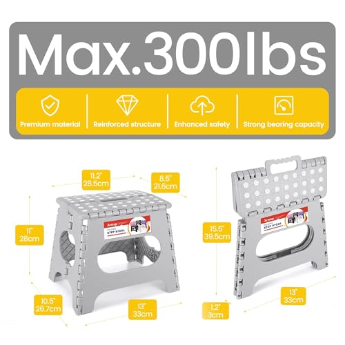 12 Pack 11 Inch Folding Step Stool (Gray / 11 Inch( Pack of 12))