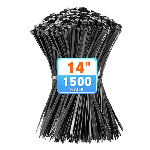 14 Inch Black Nylon Zip Ties (14" (50lb))