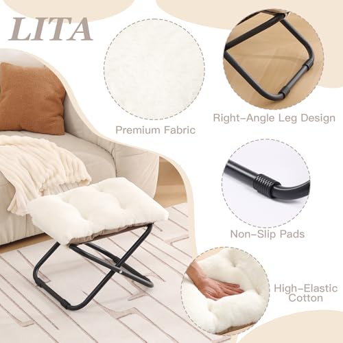 Folding Ottoman (Ivory)