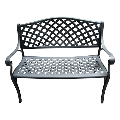 Outdoor Aluminum Modern Patio Bench Loveseat (Bronze)