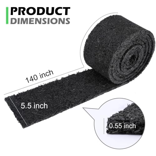 140 x 5.5 Inch Reversible Rubber Mulch Mat (2 Black)