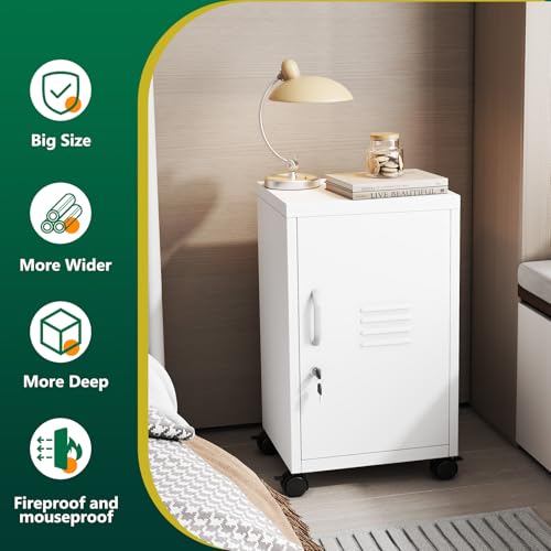 Metal Mobile File Cabinet with Lock