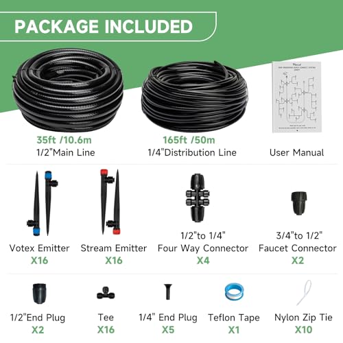 Quick Connect 200FT Drip Irrigation System Kit