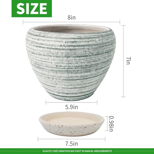 10 Inch Plant Pot (Brushed Green / 10 Inch)