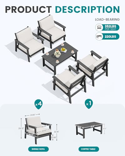 Outdoor Patio Furniture Set (5 Count)