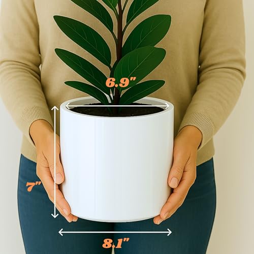 Large Planter for Indoor or Outdoor (Glossy White / 8 Inch)