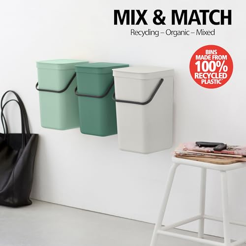 Sort & Go Kitchen Recycling Bin (Gray / 1x 6.6 Gal / 25L)