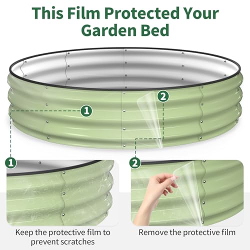 Round Raised Garden Bed (Fruit Green / 4x4x1FT)