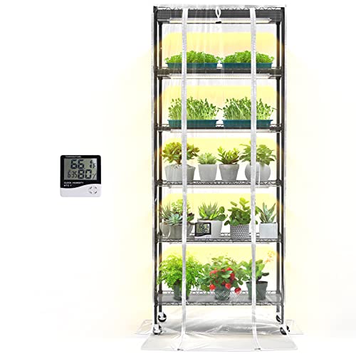 6 Tier Indoor Greenhouse with Grow Light