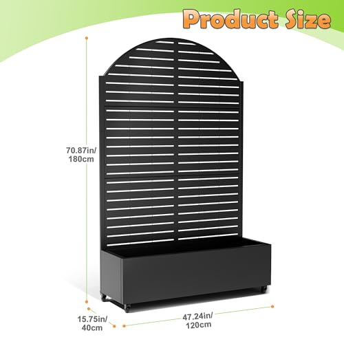 Metal Raised Garden Bed (Black Arched-louvered / 71" x 47" x 16")