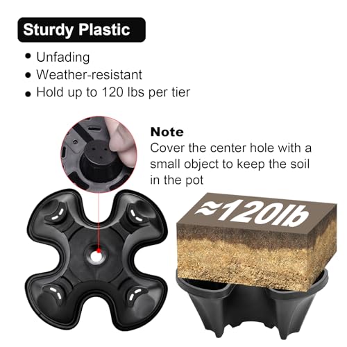 Vertical Planter Tower (Black / 4 Tier)