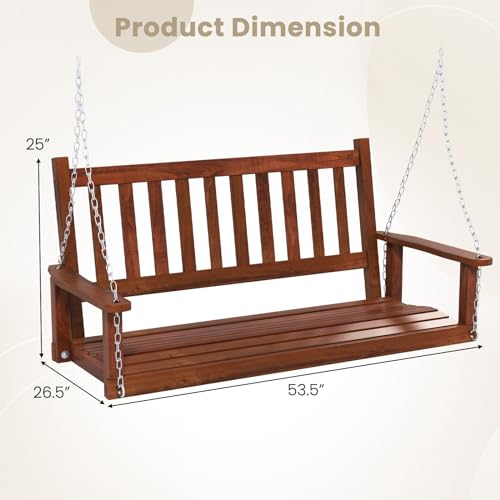 2 Person Wooden Outdoor Porch Swing (For 2 Person / Brown)