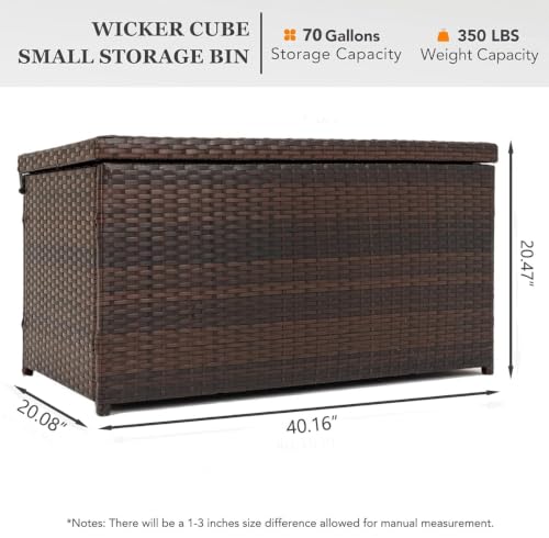 Sundale 70 Gallon Oudoor Deck Box (Brown / 70 Gallon)