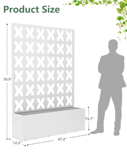 2PCS Metal Planter Box with Trellis (2 Count)
