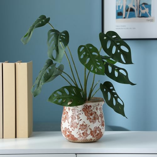 6 Inch Vintage Ceramic Planters Crackle Glaze