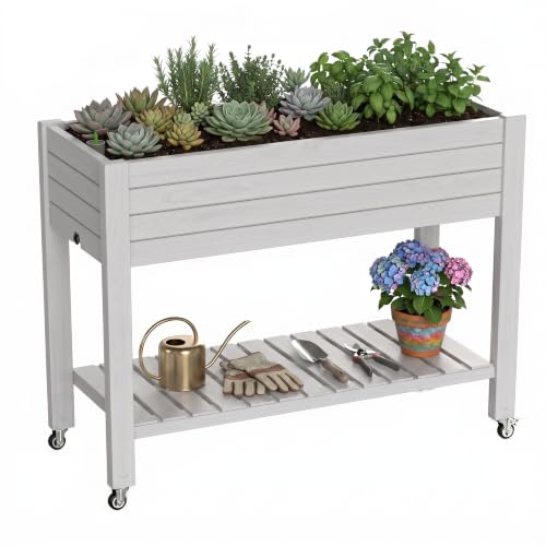 Elevated Resin Raised Garden Bed (Medium Ashen / 43.31*17.72*33.66)