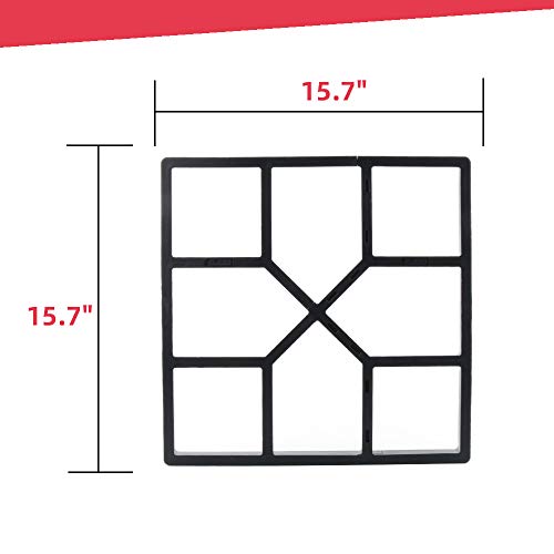 15.7"x15.7"x1.57" Walk Maker Reusable Concrete Path Maker Molds Stepping Stone Paver Lawn Patio Yard Garden DIY Walkway Pavement Paving Moulds