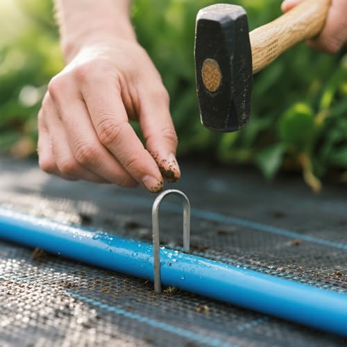 12 Inch 100 Pack Heavy Duty U Shaped Garden Stakes (12 Inch)