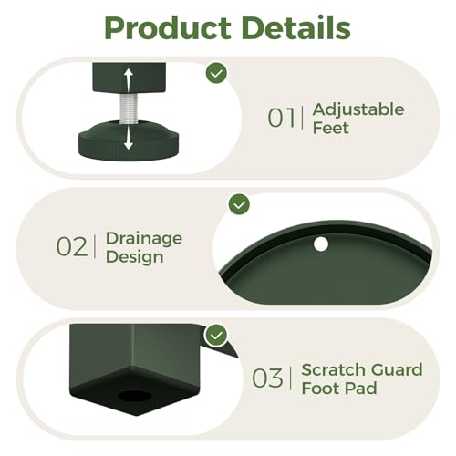 Corner Plant Stand Indoor Outdoor Tall Metal Flower Pot Stands (Dark Green / Spiral 4Tier)