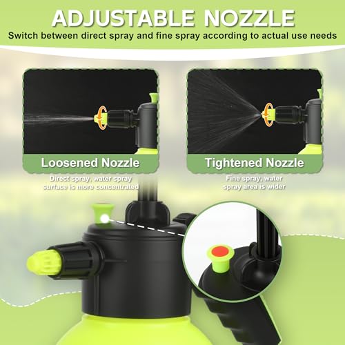 2 Pcs 1 2 Gallon Plastic Handheld Pump Sprayer (Yellow / 1/2 Gallon)