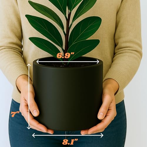 Large Planter for Indoor or Outdoor (Matte Black / 8 Inch)