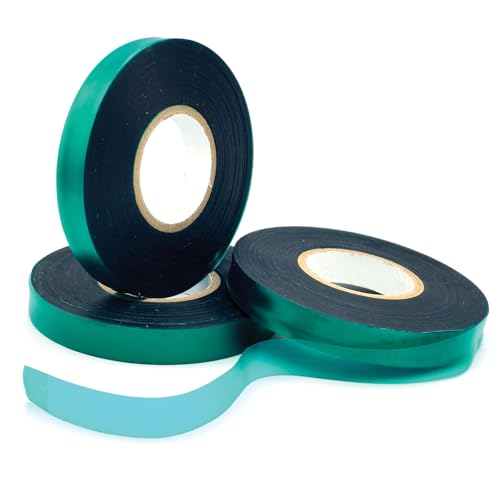 48 Rolls 150 Feet Stretch Tie Tape 0.5 Inch Garden Tie Tape Thick Plant Ribbon Garden Green Vinyl Stake for Indoor Outdoor Patio Plant Use