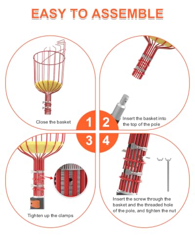 30ft High Reach Fruit Picker with Basket Telescoping (24FT)